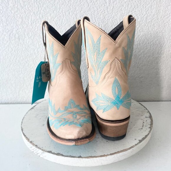 Lane LEXINGTON Womens Cowboy Bootie Sz 10 Sand and Stream Western Cowgirl Boots - Picture 1 of 11